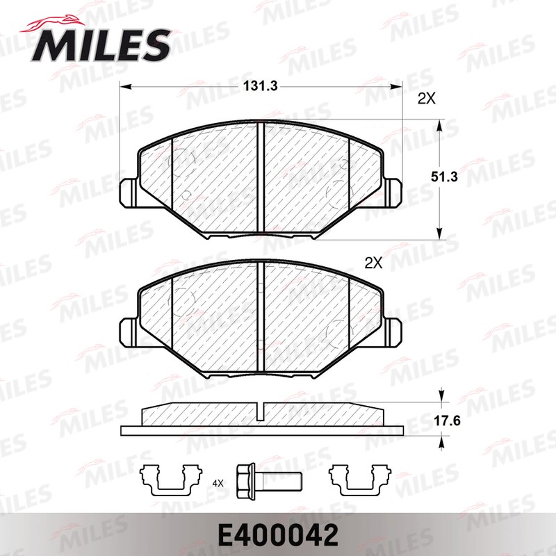 Колодки тормозные, дисковые SKODA FABIA Miles E400042