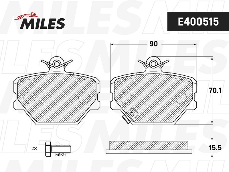 Колодки тормозные, дисковые SMART CITY-COUPE Miles E400515