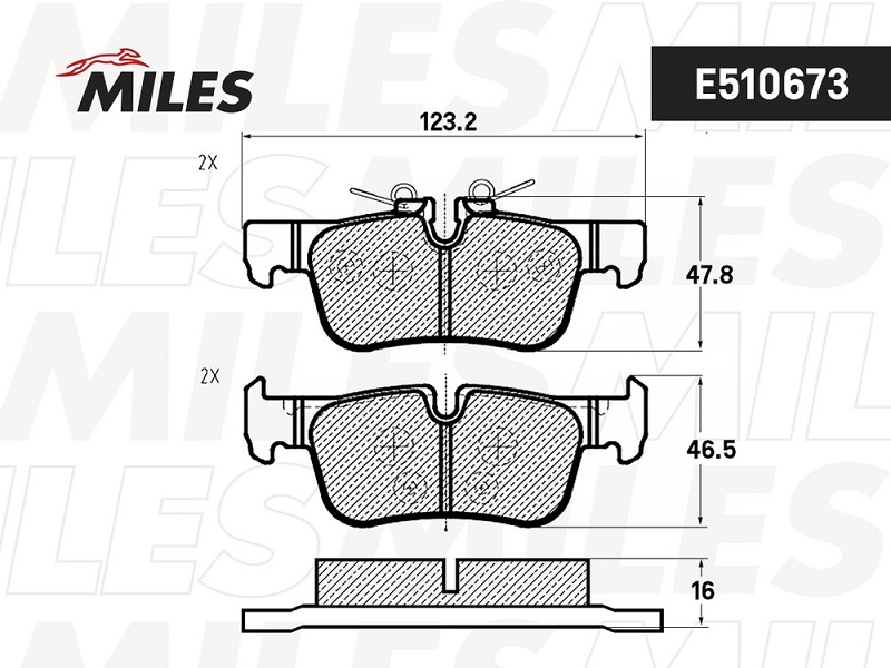 Колодки тормозные, дисковые BMW 2 Miles E510673