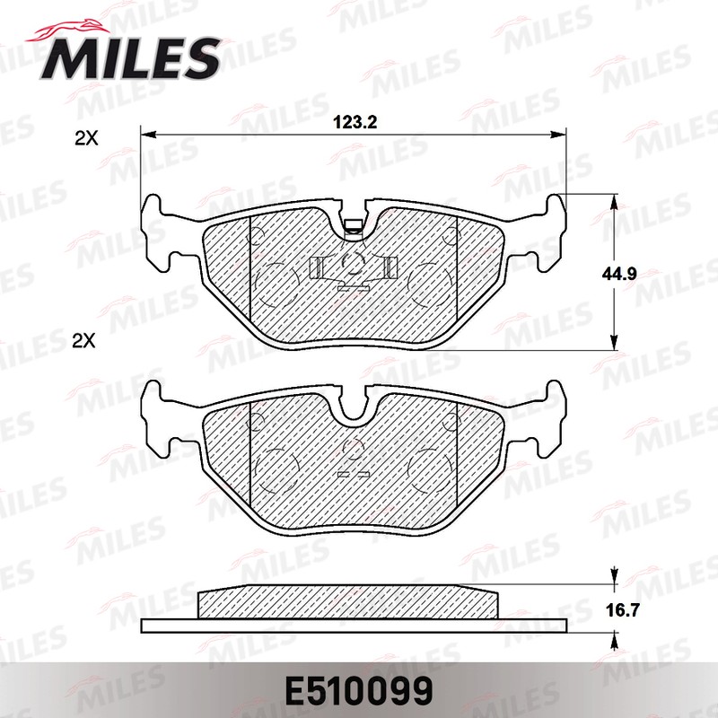 Колодки тормозные, дисковые BMW 7 Miles E510099