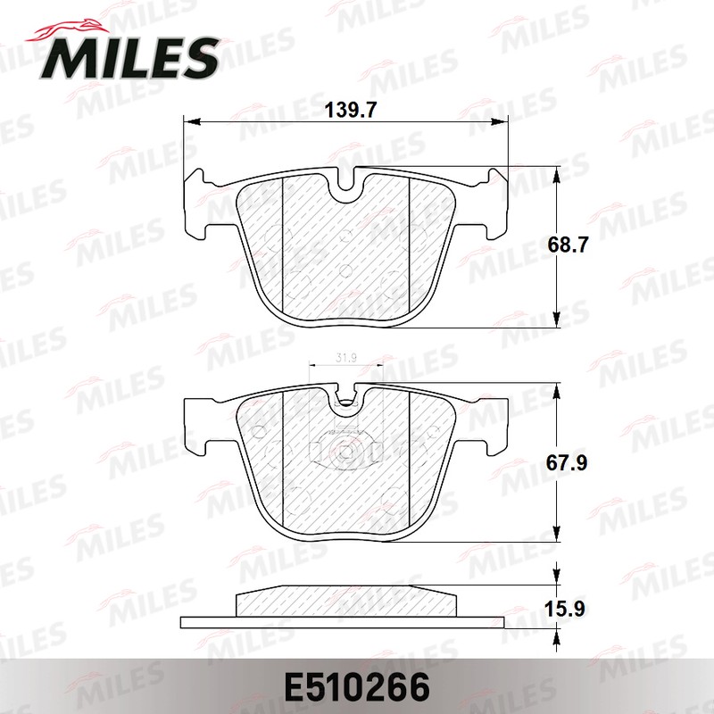 Колодки тормозные, дисковые BMW 5 Miles E510266