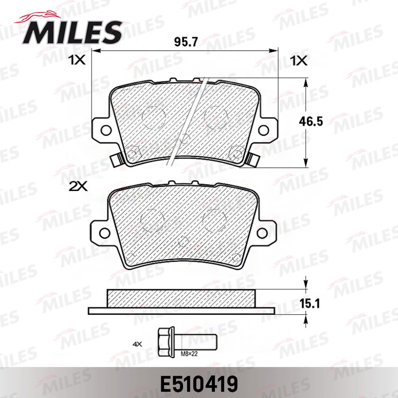 Колодки тормозные, дисковые HONDA CIVIC Miles E510419