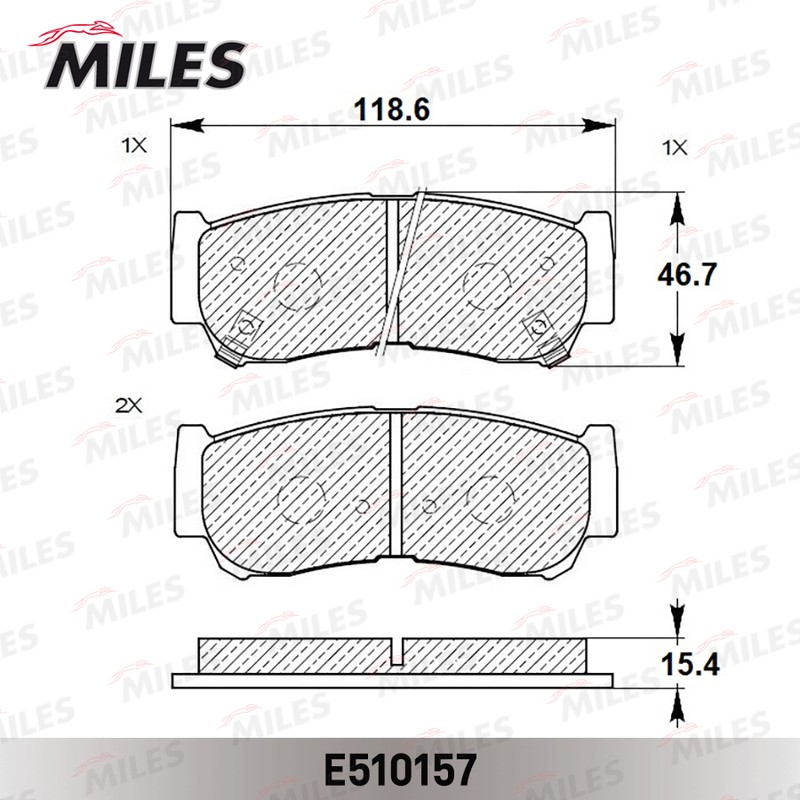 Колодки тормозные, дисковые HYUNDAI H-1 Miles E510157