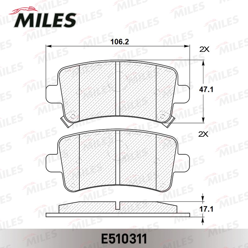 Колодки тормозные, дисковые OPEL INSIGNIA Miles E510311