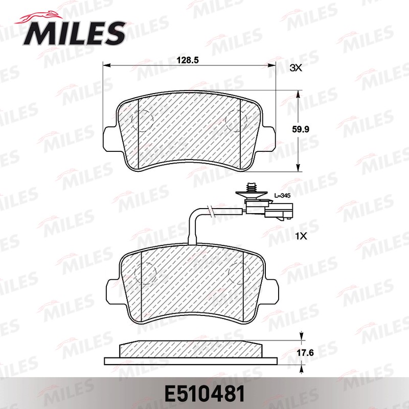 Колодки тормозные, дисковые OPEL MOVANO Miles E510481