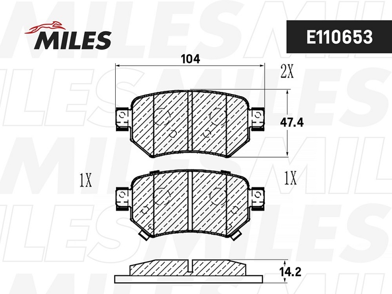 Колодки тормозные, дисковые MAZDA 6 Miles E110653