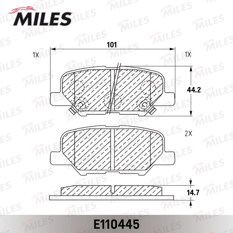 Колодки тормозные, дисковые MAZDA 6 Miles E110445