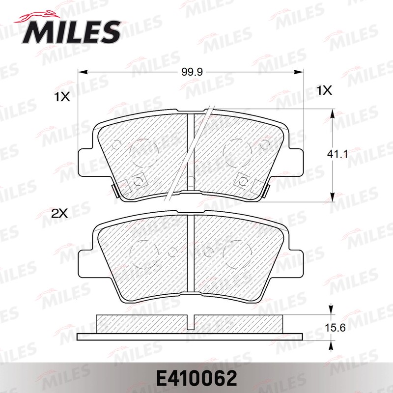 Колодки тормозные, дисковые HYUNDAI SOLARIS Miles E410062