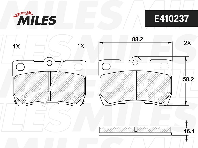 Колодки тормозные, дисковые LEXUS GS Miles E410237