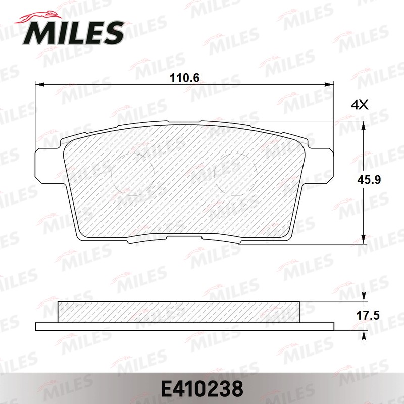 Колодки тормозные, дисковые MAZDA CX-7 Miles E410238