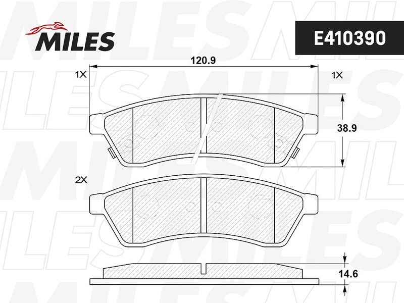 Колодки тормозные, дисковые CHEVROLET EPICA Miles E410390