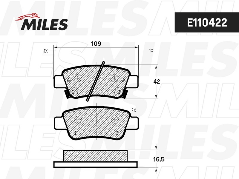 Колодки тормозные, дисковые HONDA CR-V Miles E110422