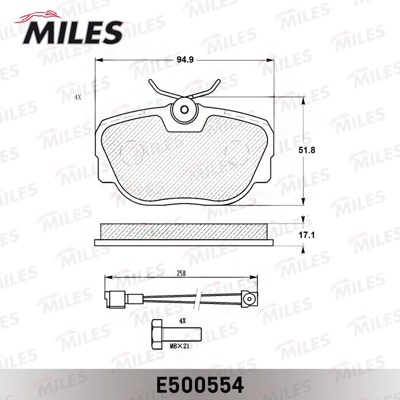 Колодки тормозные, дисковые BMW 3 Miles E500554