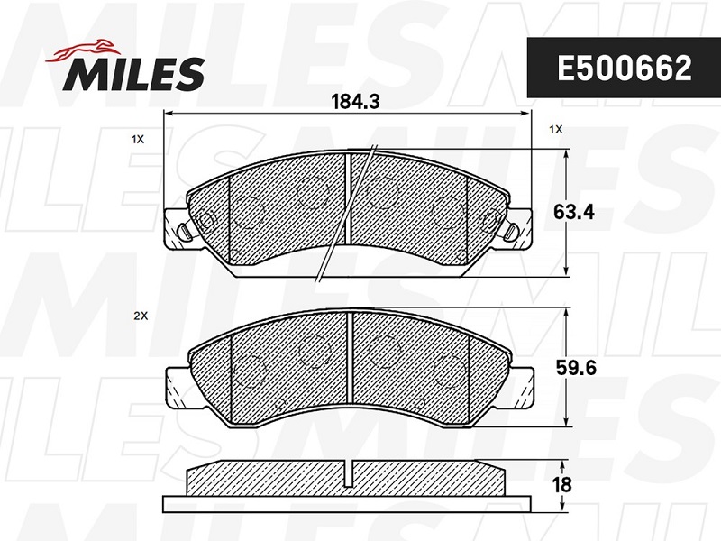 Колодки тормозные, дисковые CADILLAC ESCALADE Miles E500662