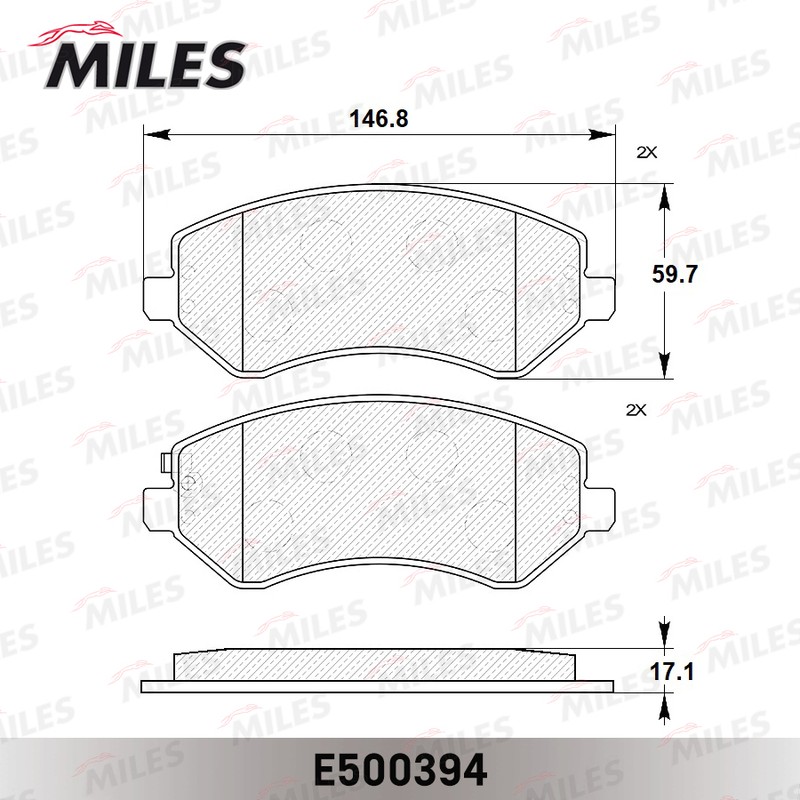 Колодки тормозные, дисковые CHRYSLER VOYAGER Miles E500394