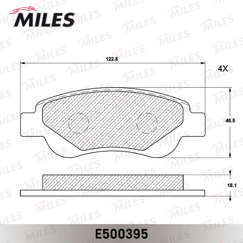 Колодки тормозные, дисковые CITROEN C1 Miles E500395