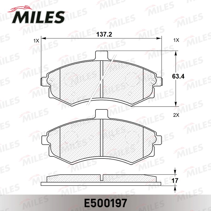 Колодки тормозные, дисковые HYUNDAI ELANTRA Miles E500197