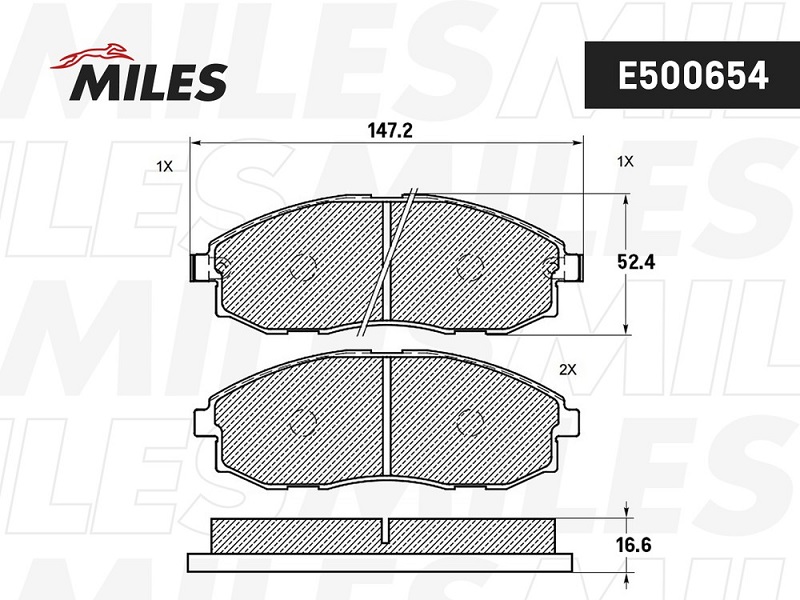 Колодки тормозные, дисковые HYUNDAI H-1 Miles E500654