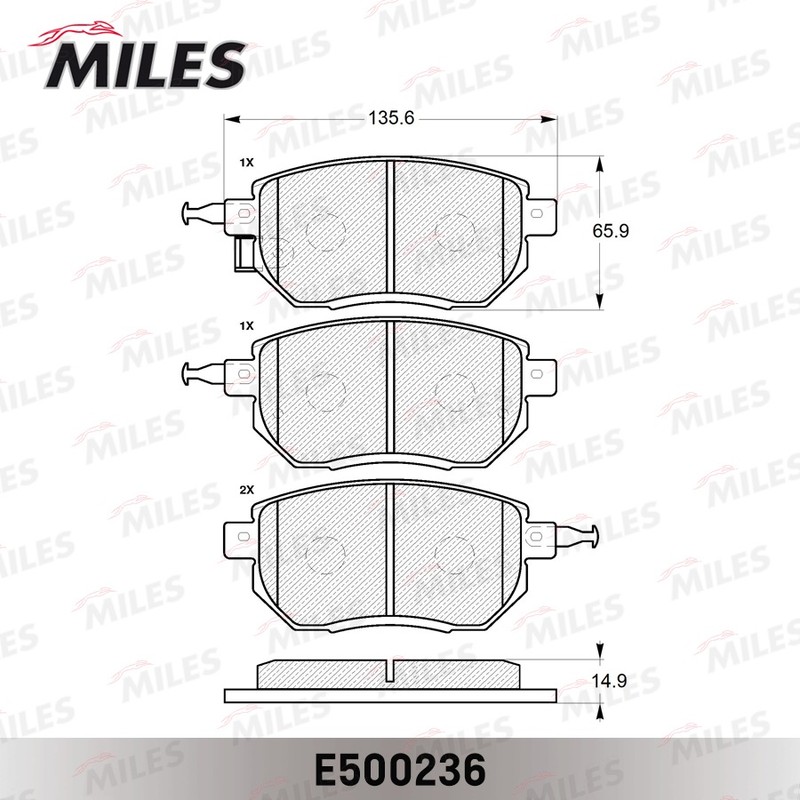 Колодки тормозные, дисковые INFINITI FX35 Miles E500236