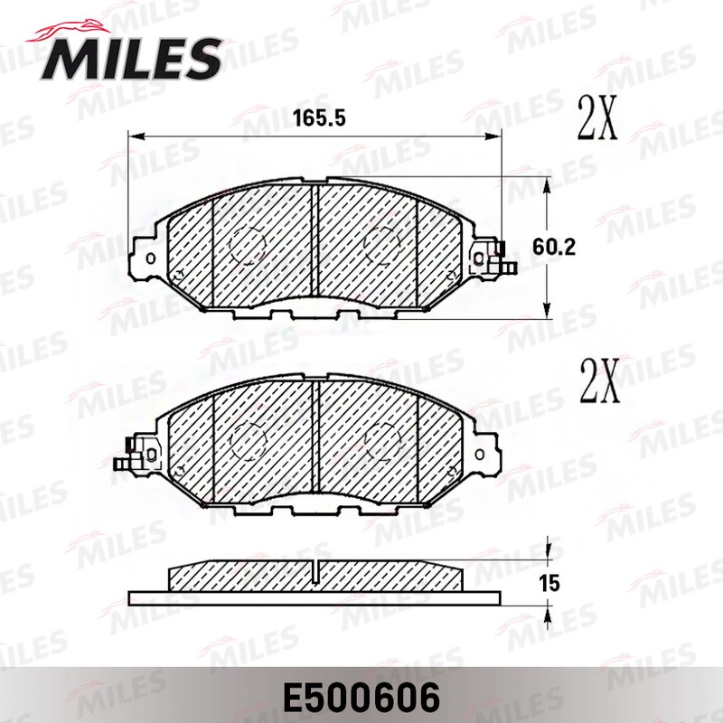 Колодки тормозные, дисковые NISSAN PATHFINDER Miles E500606