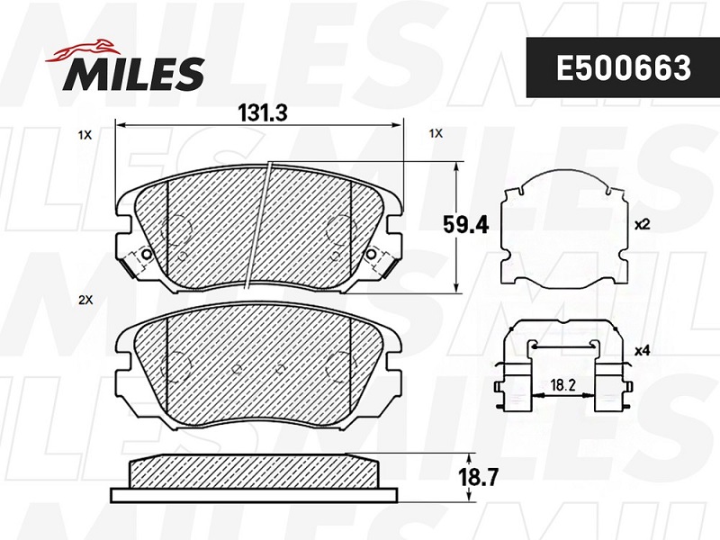 Колодки тормозные, дисковые OPEL INSIGNIA Miles E500663