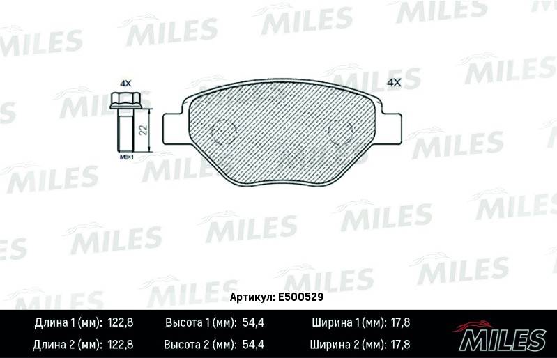 Колодки тормозные, дисковые RENAULT MEGANE Miles E500529