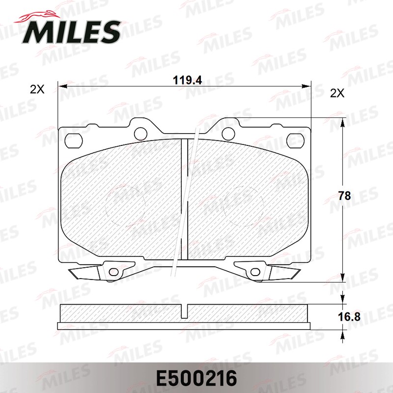 Колодки тормозные, дисковые TOYOTA LAND CRUISER Miles E500216