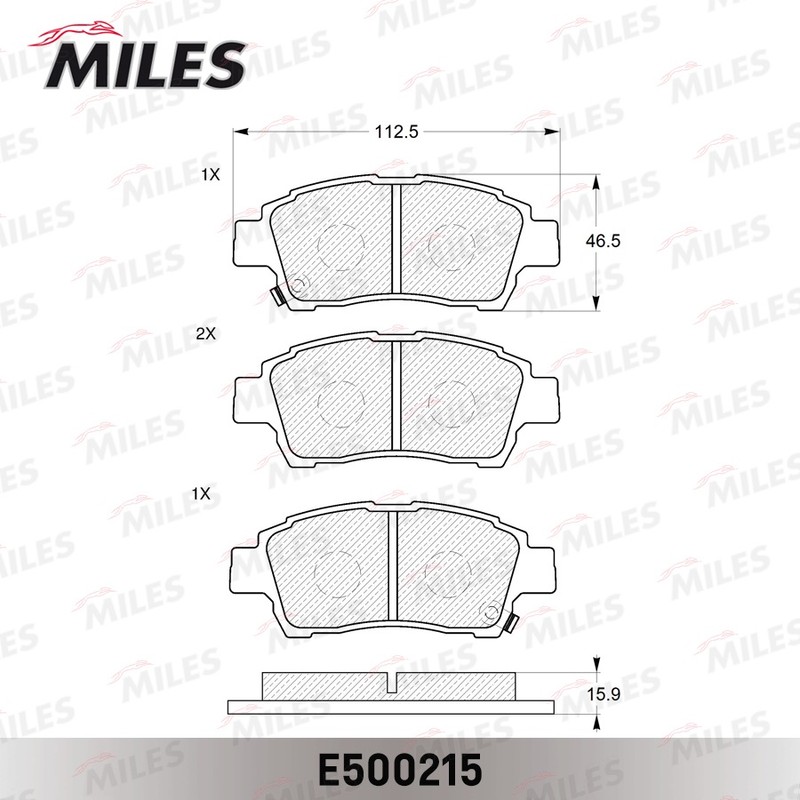 Колодки тормозные, дисковые TOYOTA YARIS Miles E500215