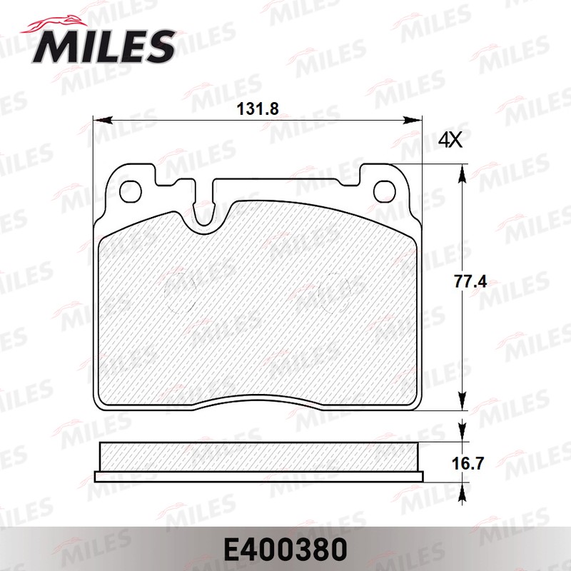 Колодки тормозные, дисковые AUDI A6 Miles E400380