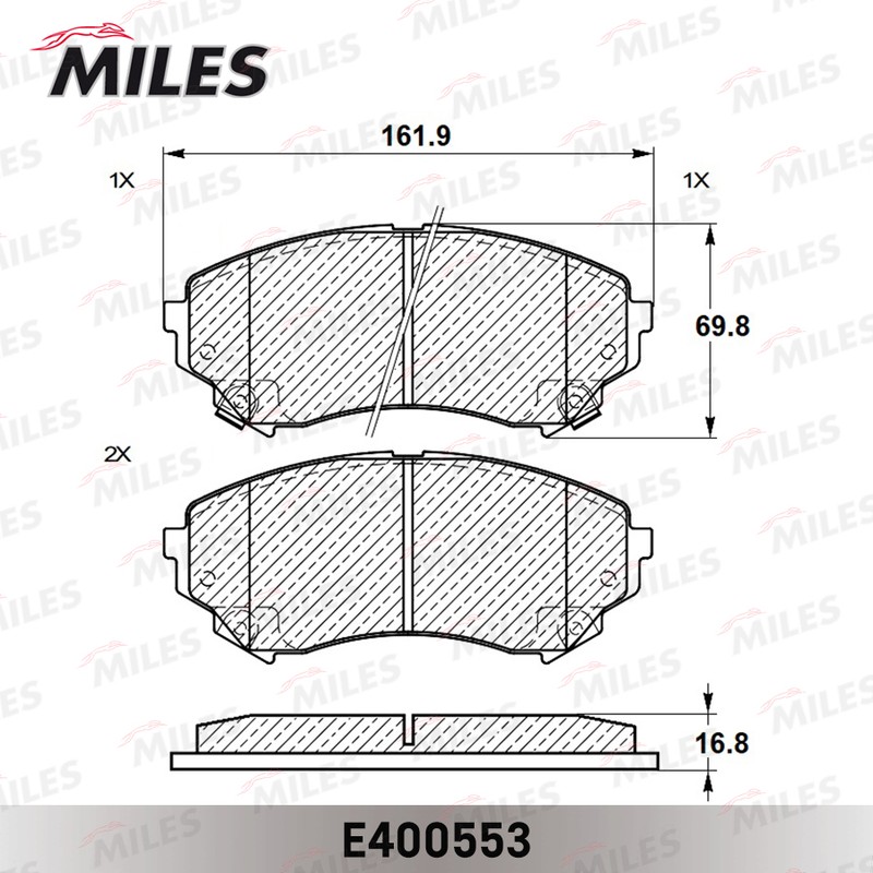 Колодки тормозные, дисковые CADILLAC CTS Miles E400553