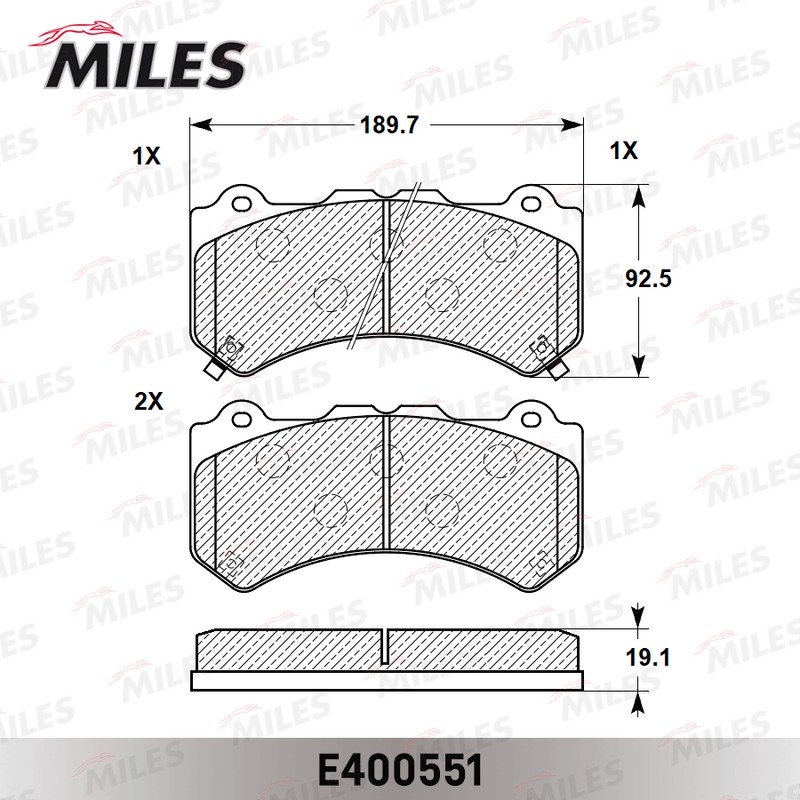 Колодки тормозные, дисковые JEEP GRAND CHEROKEE Miles E400551