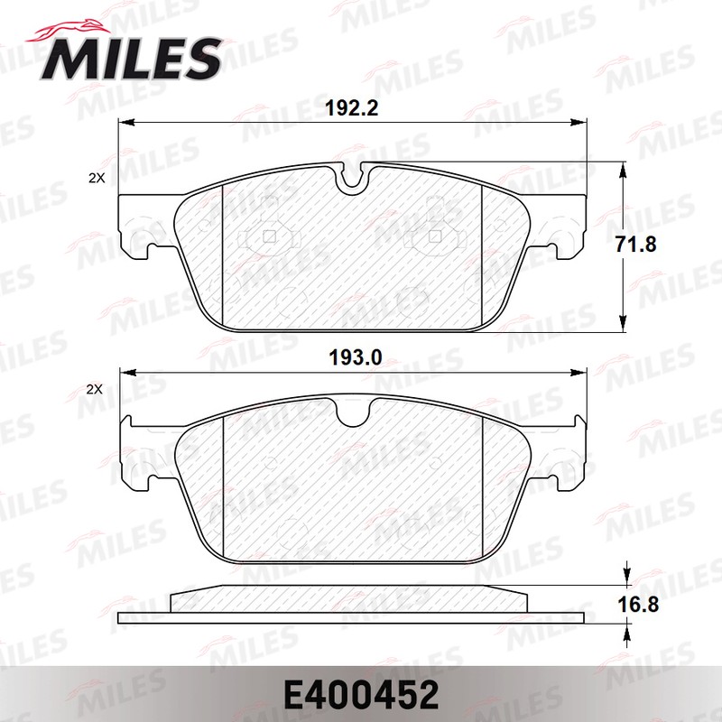 Колодки тормозные, дисковые MERCEDES GL Miles E400452