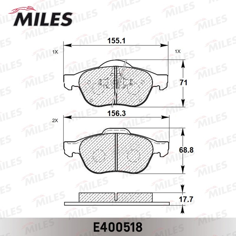 Колодки тормозные, дисковые RENAULT LAGUNA Miles E400518