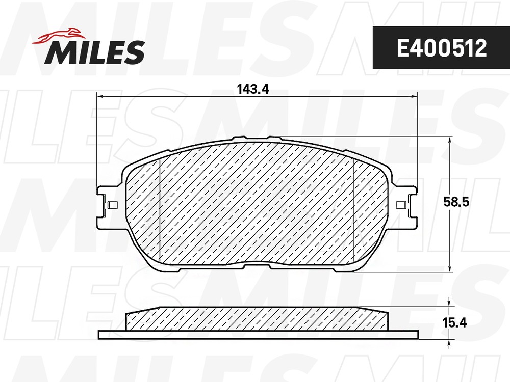 Колодки тормозные, дисковые TOYOTA CAMRY Miles E400512