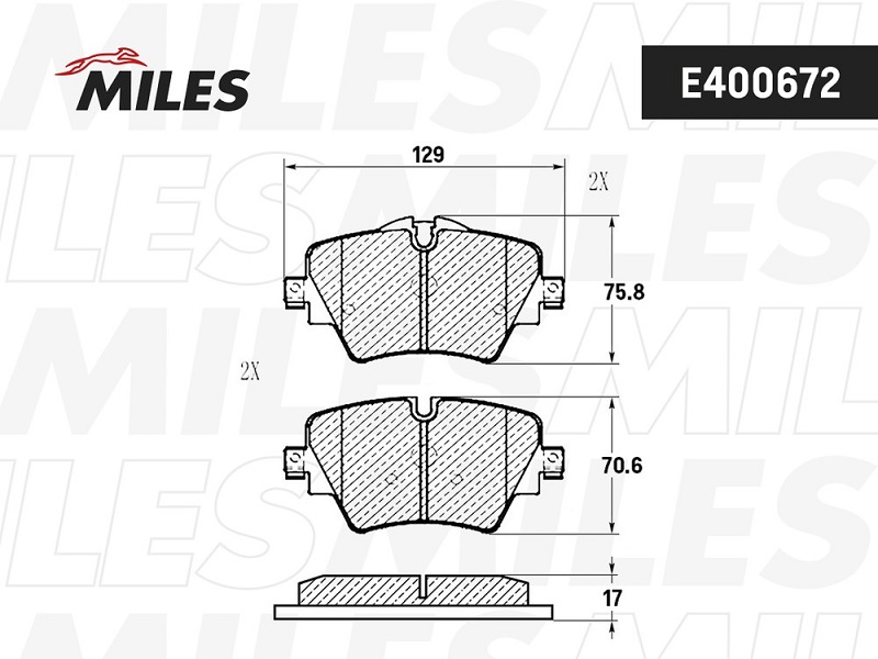 Колодки тормозные, дисковые BMW X1 Miles E400672