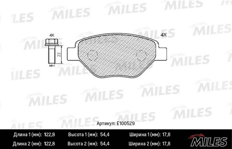 Колодки тормозные, дисковые RENAULT MEGANE Miles E100529