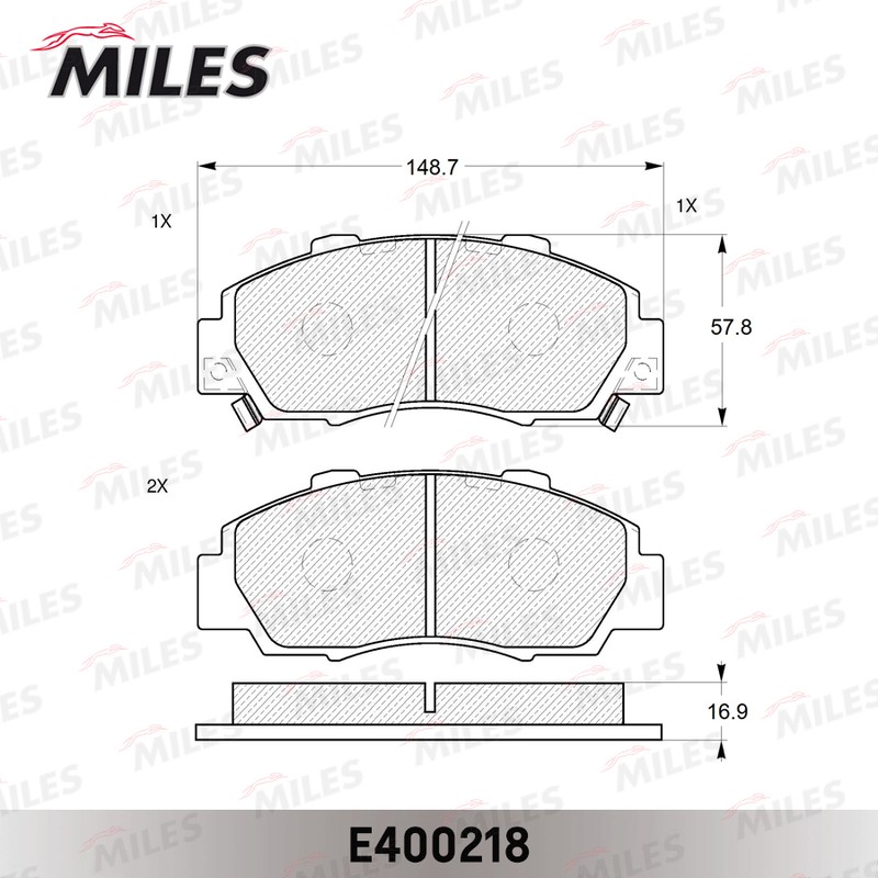 Колодки тормозные, дисковые HONDA ACCORD Miles E400218