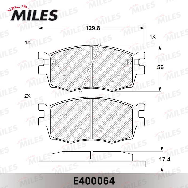 Колодки тормозные, дисковые HYUNDAI ACCENT Miles E400064