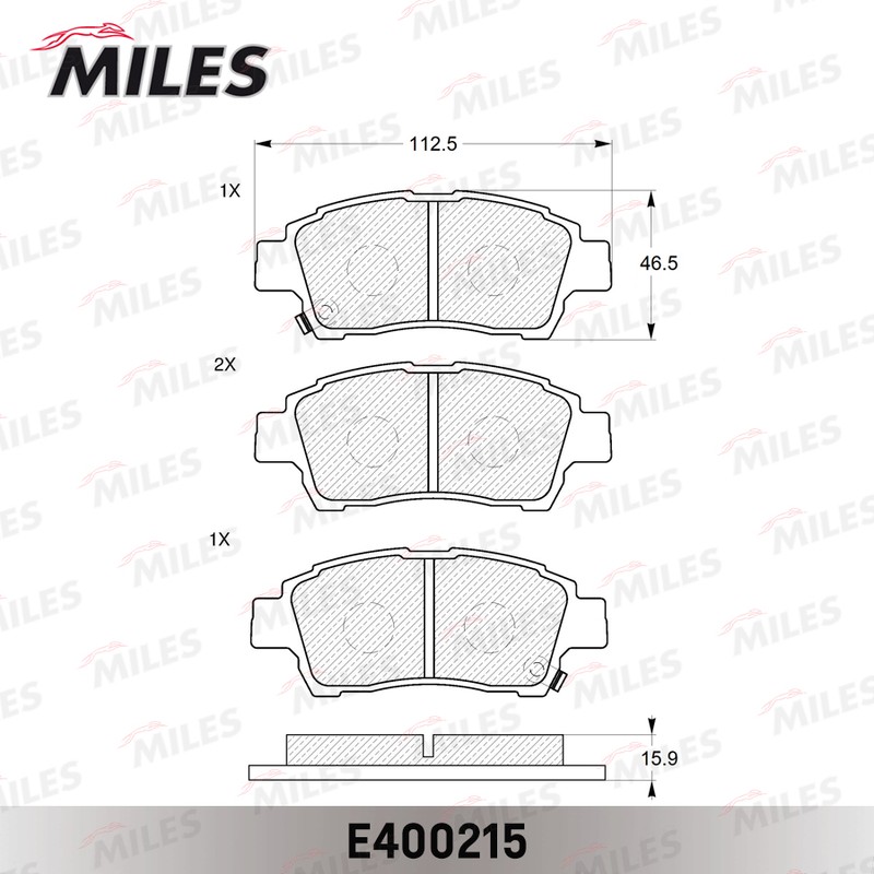 Колодки тормозные, дисковые TOYOTA YARIS Miles E400215