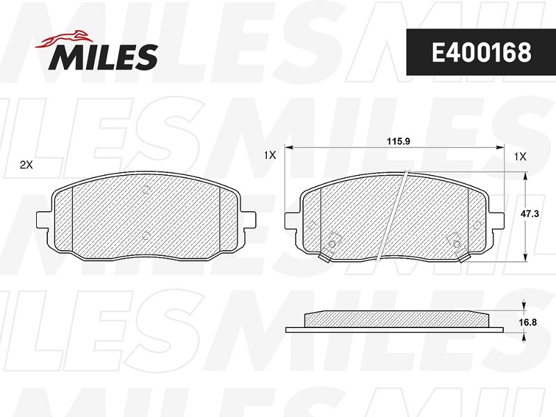 Колодки тормозные, дисковые HYUNDAI i10 Miles E400168