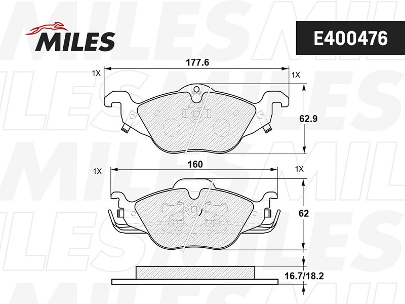 Колодки тормозные, дисковые OPEL ASTRA Miles E400476