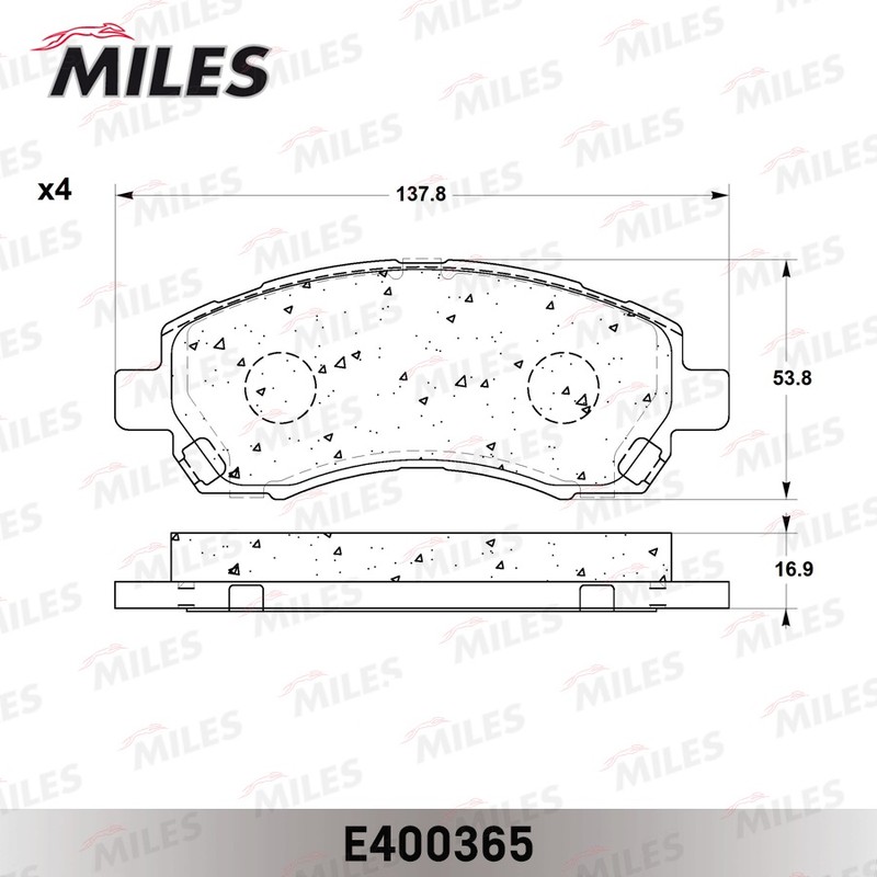 Колодки тормозные, дисковые SUBARU IMPREZA Miles E400365