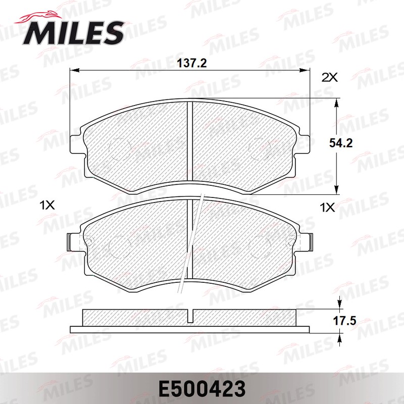 Колодки тормозные, дисковые HYUNDAI ELANTRA Miles E500423