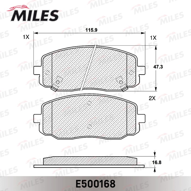 Колодки тормозные, дисковые HYUNDAI i10 Miles E500168