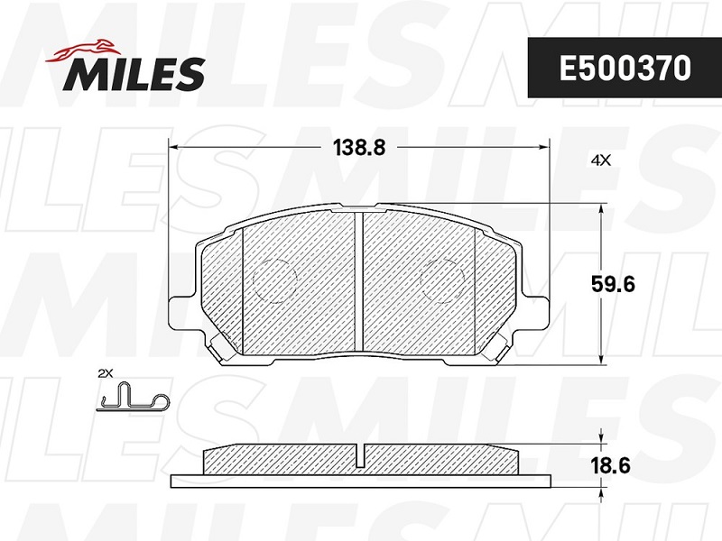 Колодки тормозные, дисковые LEXUS RX300 Miles E500370