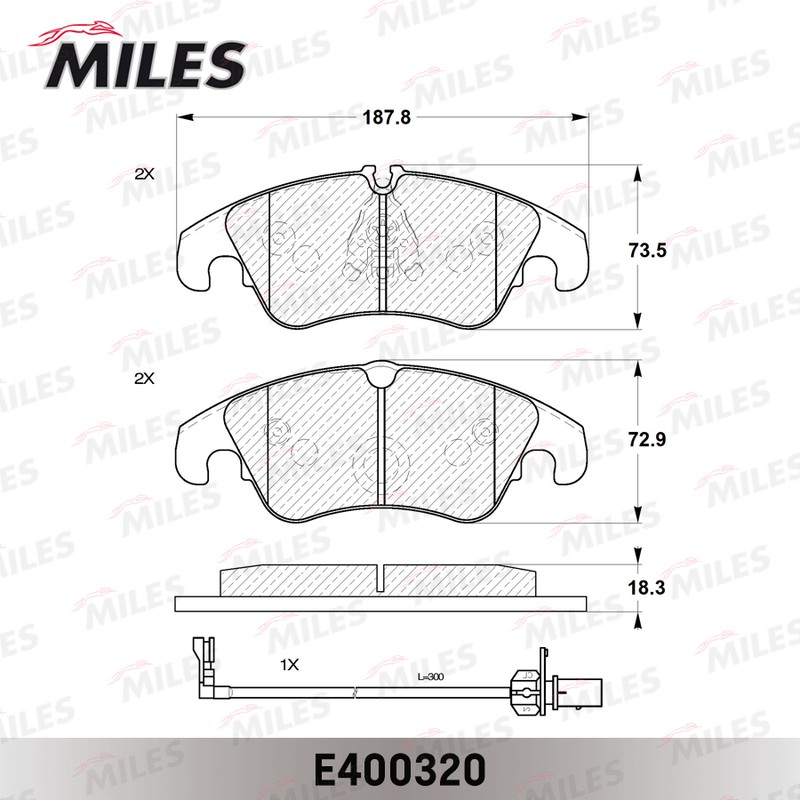 Колодки тормозные, дисковые AUDI A6 Miles E400320