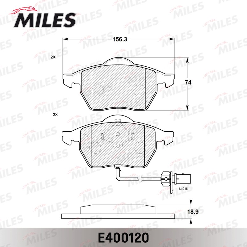 Колодки тормозные, дисковые AUDI 100 Miles E400120