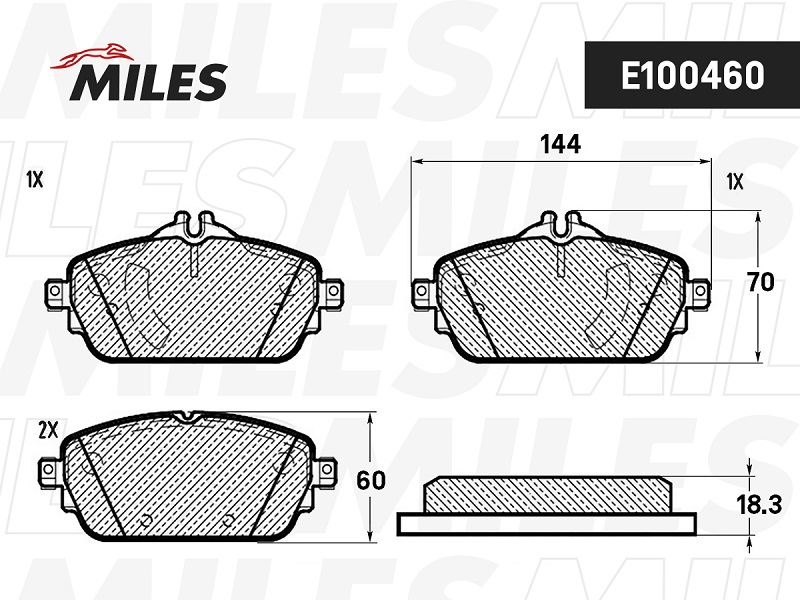 Колодки тормозные, дисковые MERCEDES BENZ C-CLASS Miles E400460