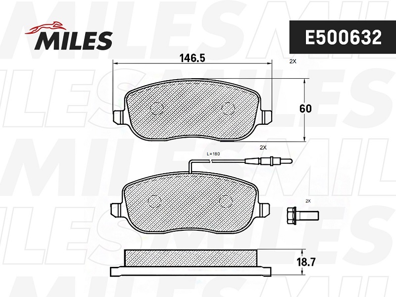 Колодки тормозные, дисковые CITROEN C8 Miles E500632