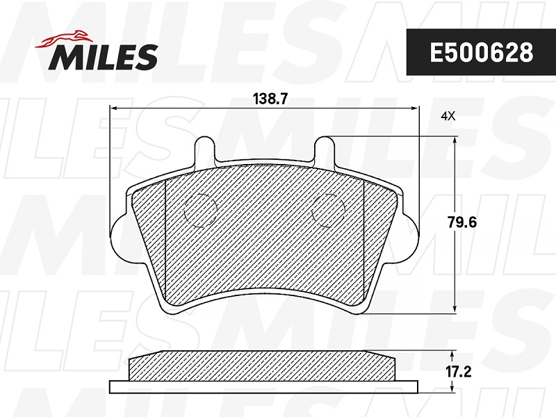 Колодки тормозные, дисковые NISSAN INTERSTAR Miles E500628